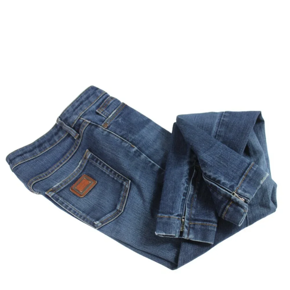 Dolce & Gabbana Pretty Straight Zipper Hem Blue Fade Jeans Size 38
